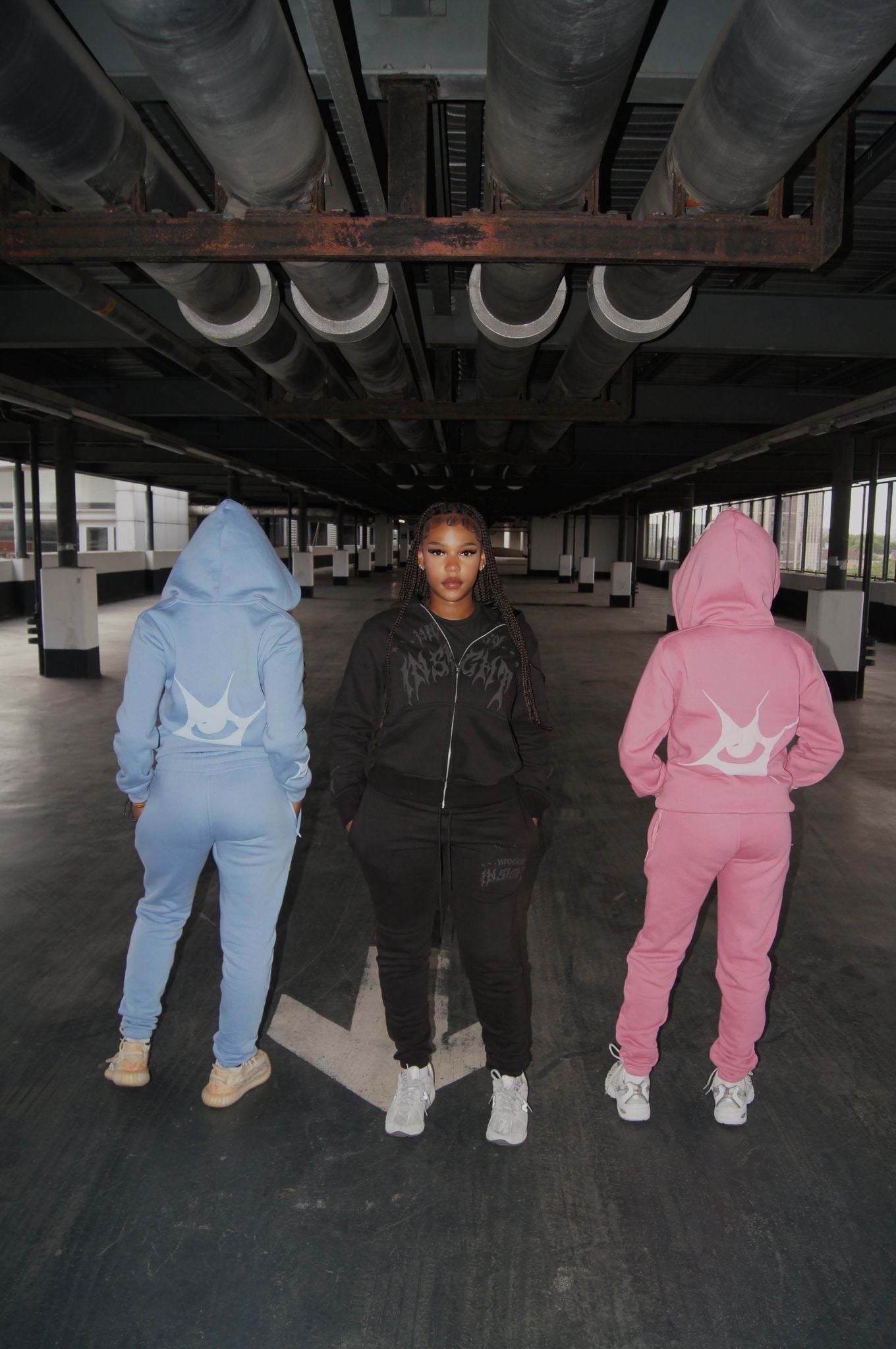 PINK SIGNATURE ZIPPER TRACKSUIT + BEANIE SET